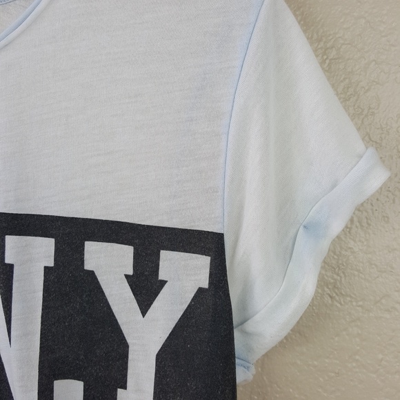 TOPSHOP New York Burnout Graphic T Shirt Top 4 - Picture 5 of 8